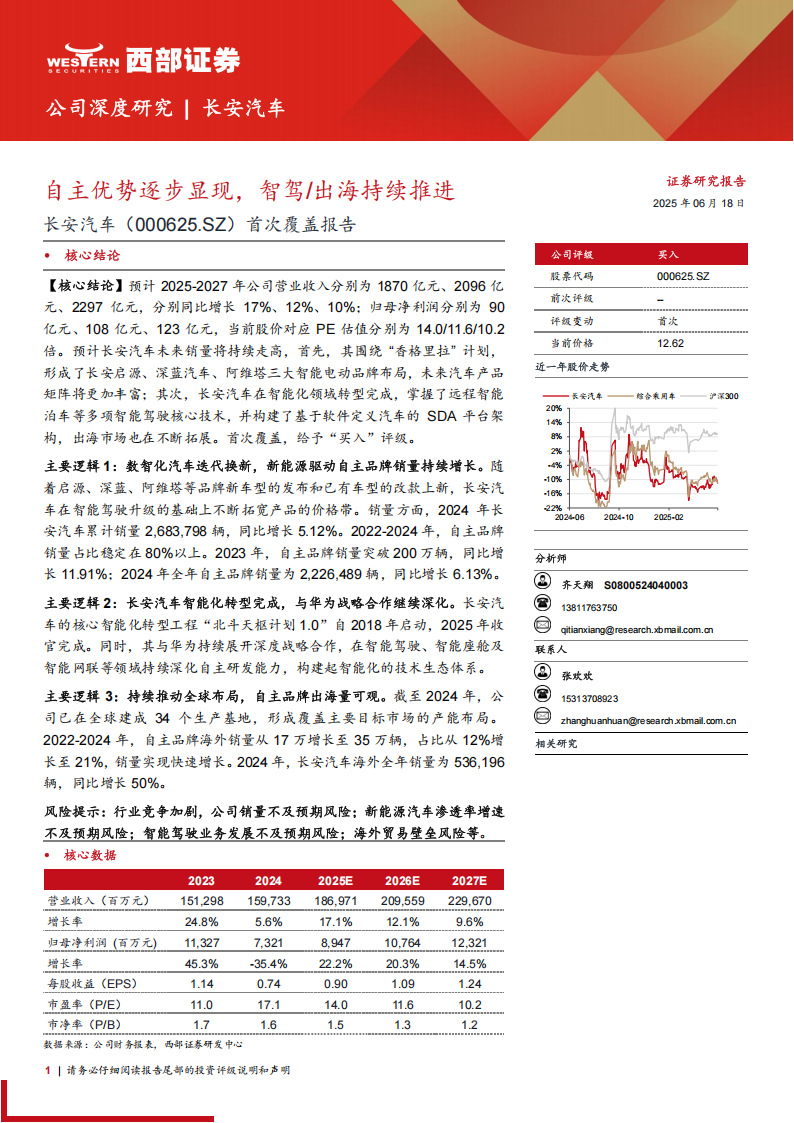 长安汽车研究报告：自主优势逐步显现，智驾出海持续推进,长安汽车,智驾,出海,长安汽车,智驾,出海,第1张