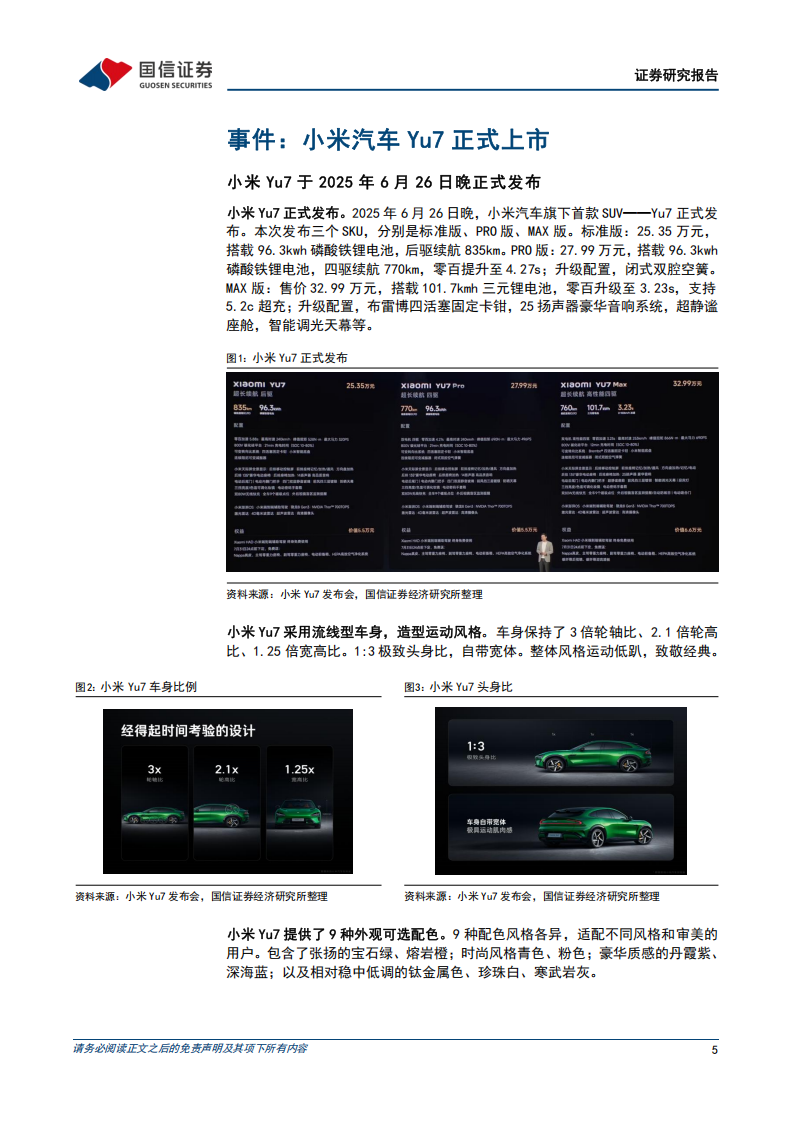 小米汽车专题报告：小米Yu7发布，正式进入1-N阶段,小米汽车,Yu7,小米汽车,Yu7,第5张