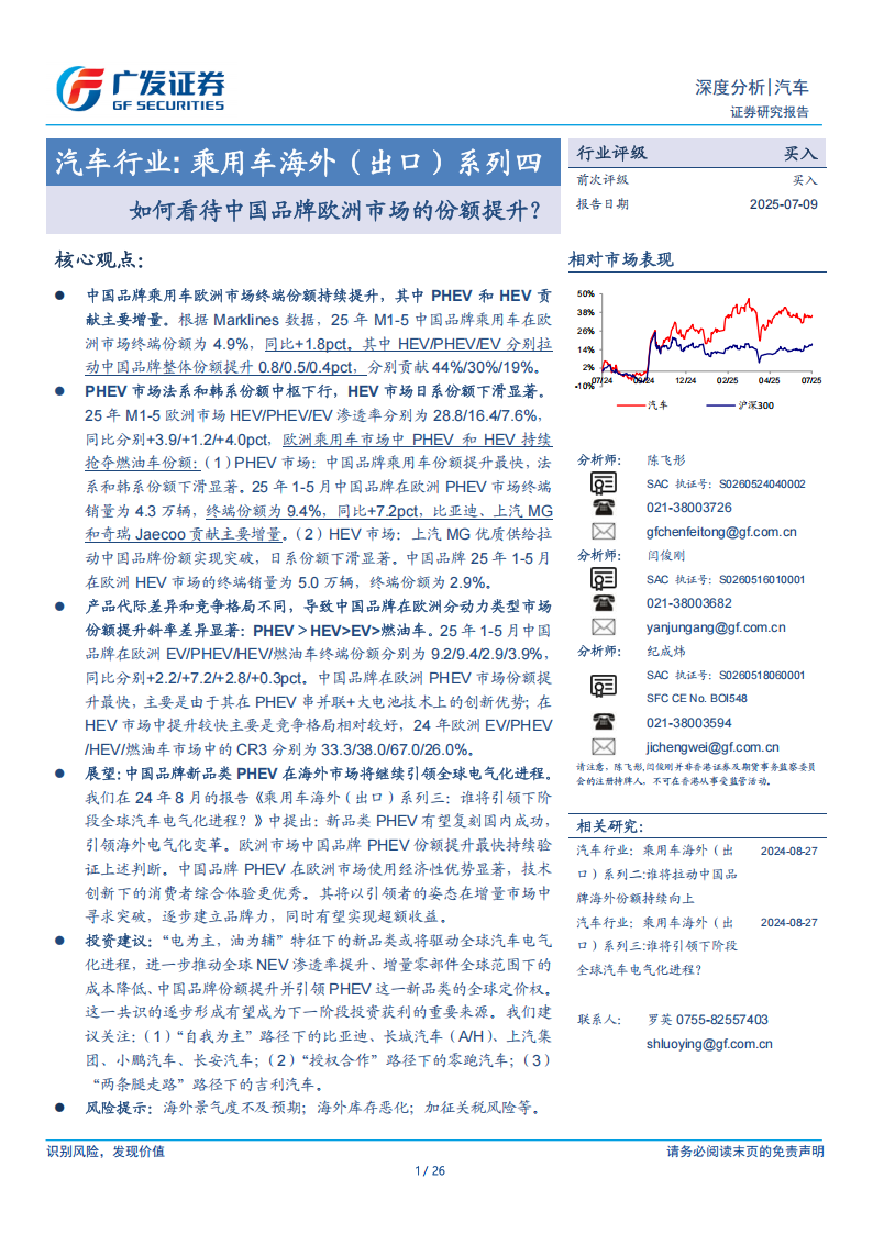 乘用车海外（出口）系列专题报告：如何看待中国品牌欧洲市场的份额提升？,乘用车,海外,中国品牌,欧洲市场,乘用车,海外,中国品牌,欧洲市场,第1张