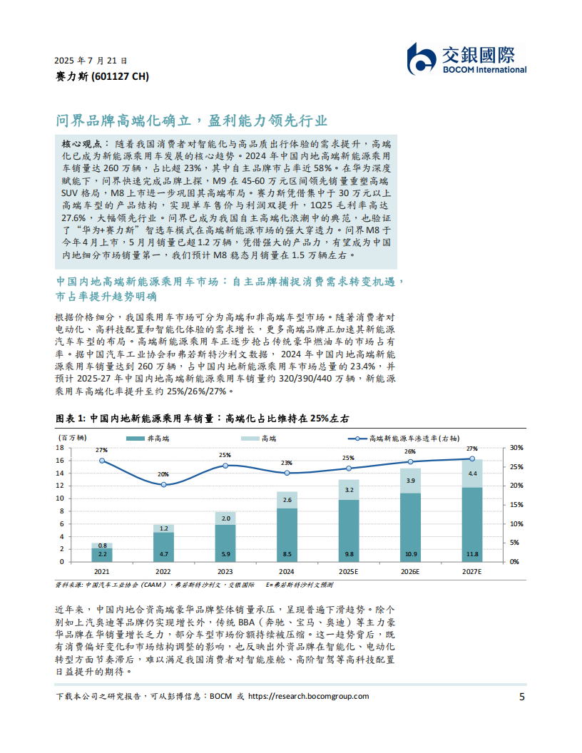 赛力斯研究报告：问界引领高端化转型，盈利能力跃升；首予买入,赛力斯,问界,赛力斯,问界,第5张
