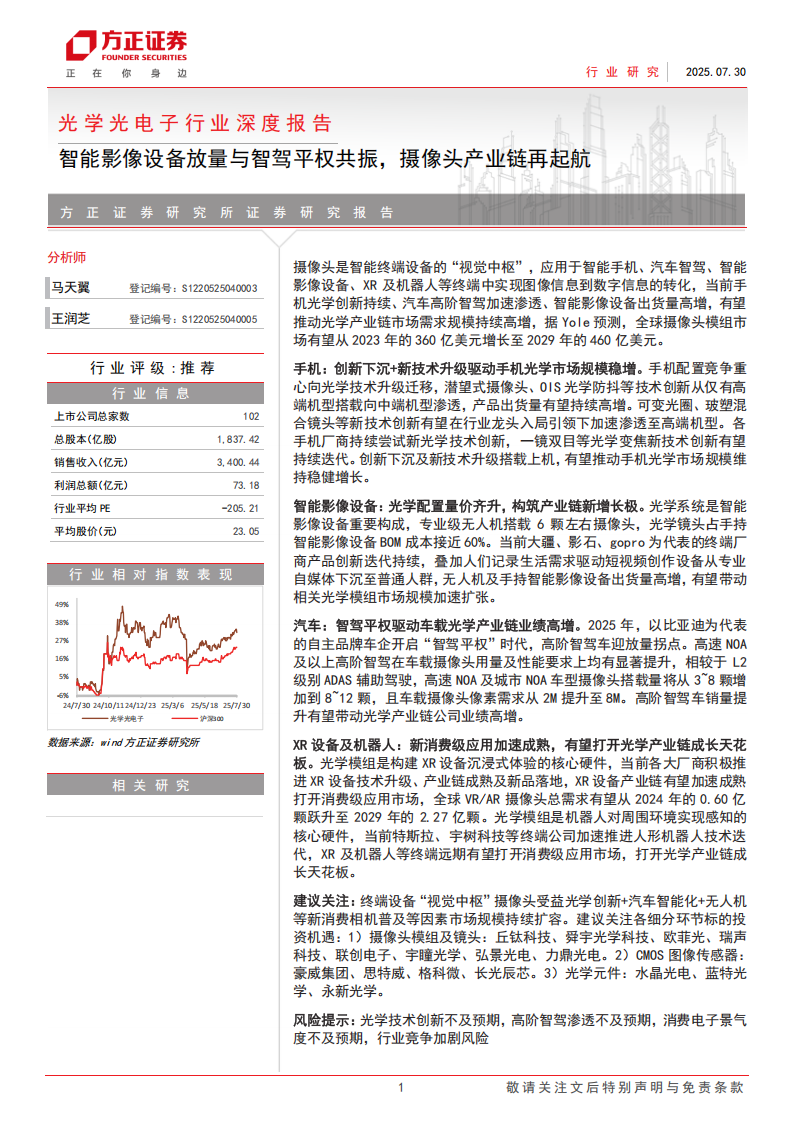 光学光电子行业深度报告：智能影像设备放量与智驾平权共振，摄像头产业链再起航,光学,光电子,智能影像,智驾平权,摄像头,产业链,光学,光电子,智能影像,智驾平权,摄像头,产业链,第1张