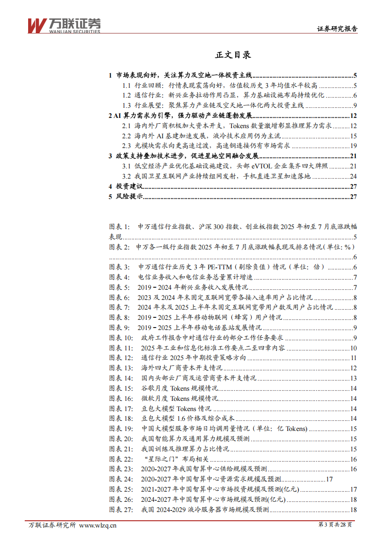 2025年中期通信行业投资策略报告：算力引擎强驱动，星地空网共发展,通信,通信,第3张