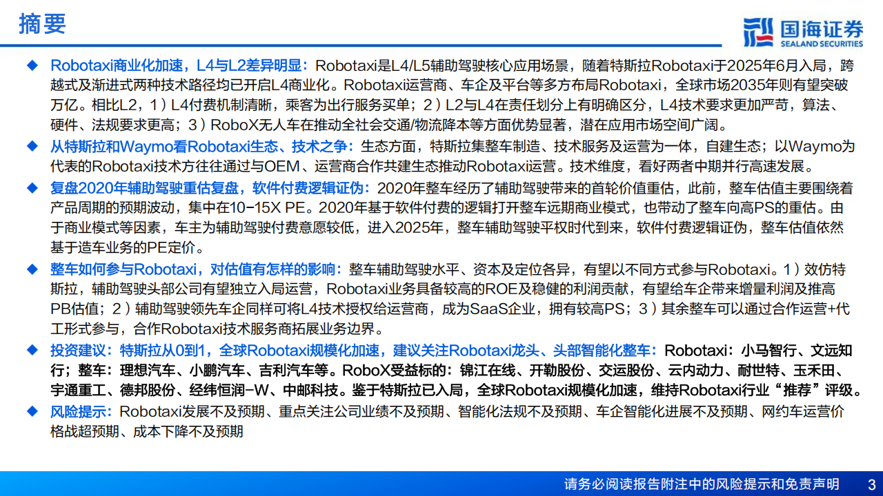汽车行业专题报告：整车参与Robotaxi布局，有望迎来估值重塑,汽车,Robotaxi,汽车,Robotaxi,第3张