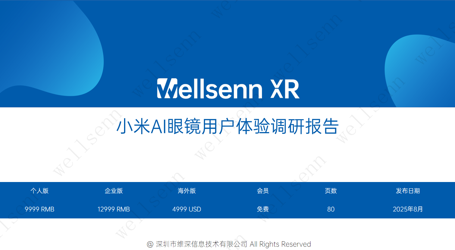 wellsenn 小米AI眼镜用户体验调研报告,小米,AI眼镜,小米,AI眼镜,第1张