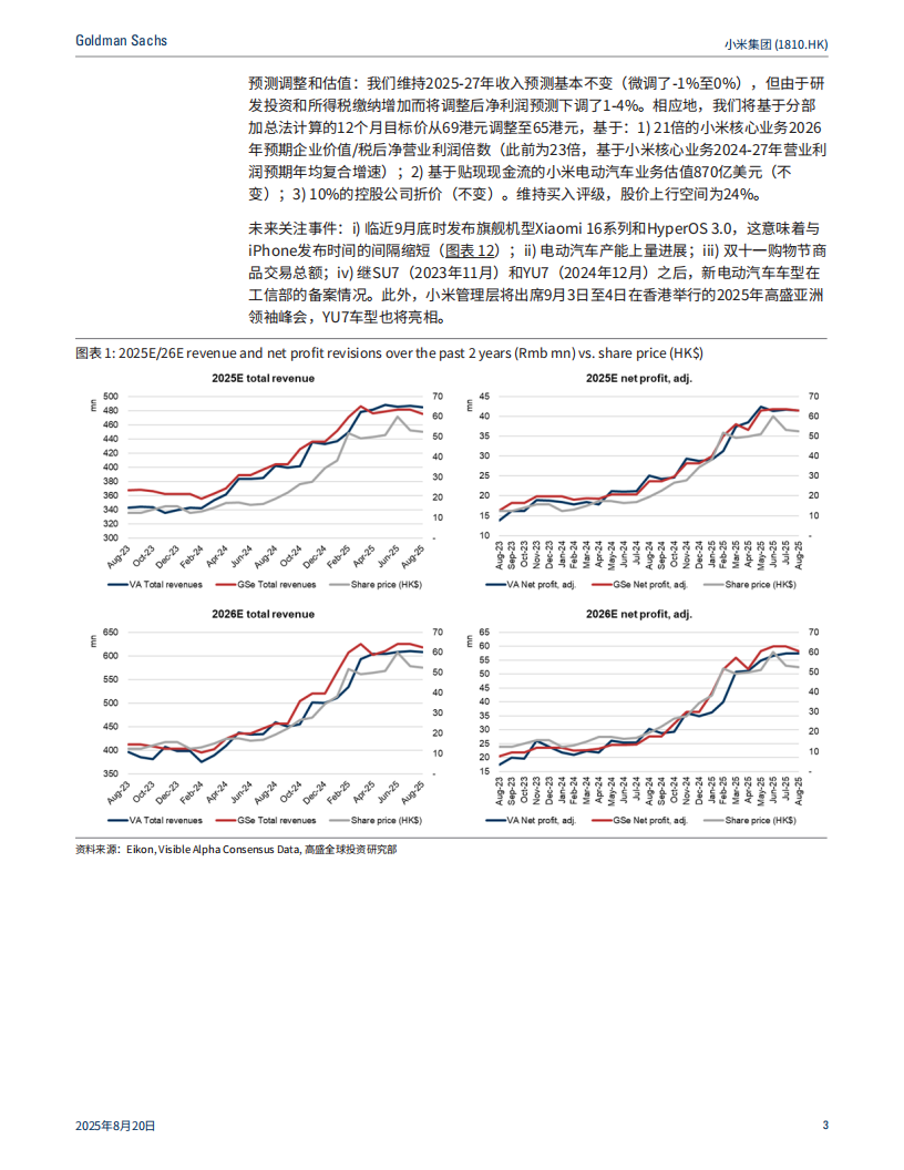 小米集团2025年二季度业绩分析：基本符合预期，电动汽车利润成为亮点；短期放缓但新的增长动力推动因素在望；买入（摘要）,小米集团,电动汽车,小米集团,电动汽车,第3张
