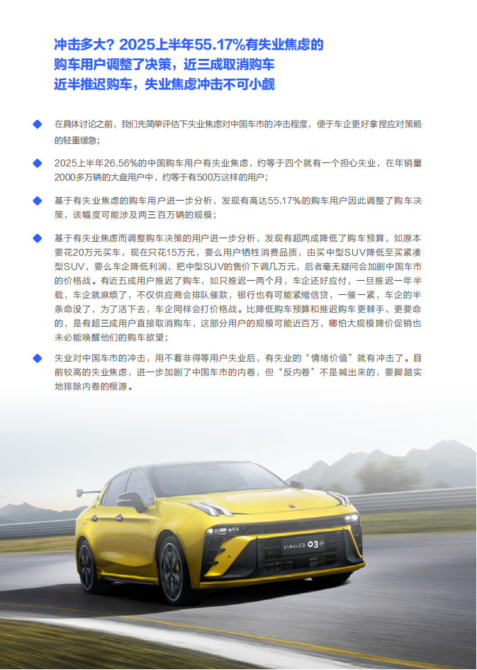 失业焦虑就像中国车市的“定时炸弹”：中国购车家庭收支洞察报告之就业篇（2025版）,汽车,汽车,第5张