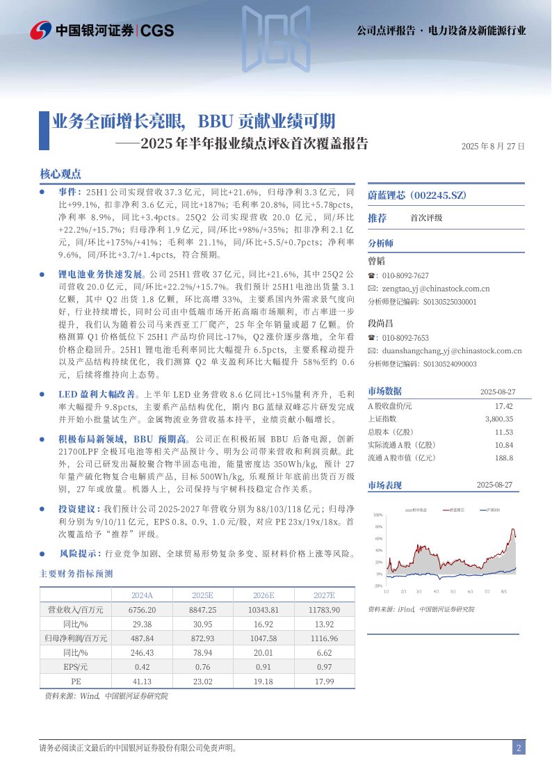 蔚蓝锂芯研究报告：业务全面增长亮眼，BBU贡献业绩可期,蔚蓝锂芯,蔚蓝锂芯,第2张