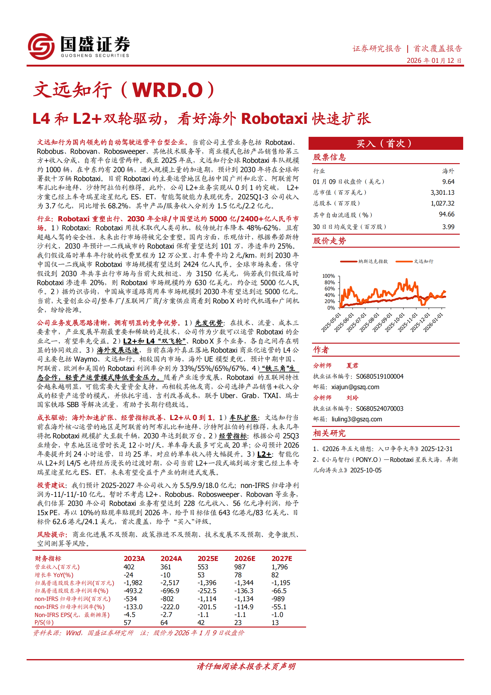文远知行：L4和L2+双轮驱动，看好海外Robotaxi快速扩张,文远知行,L4,L2,Robotaxi,文远知行,L4,L2,Robotaxi,第1张