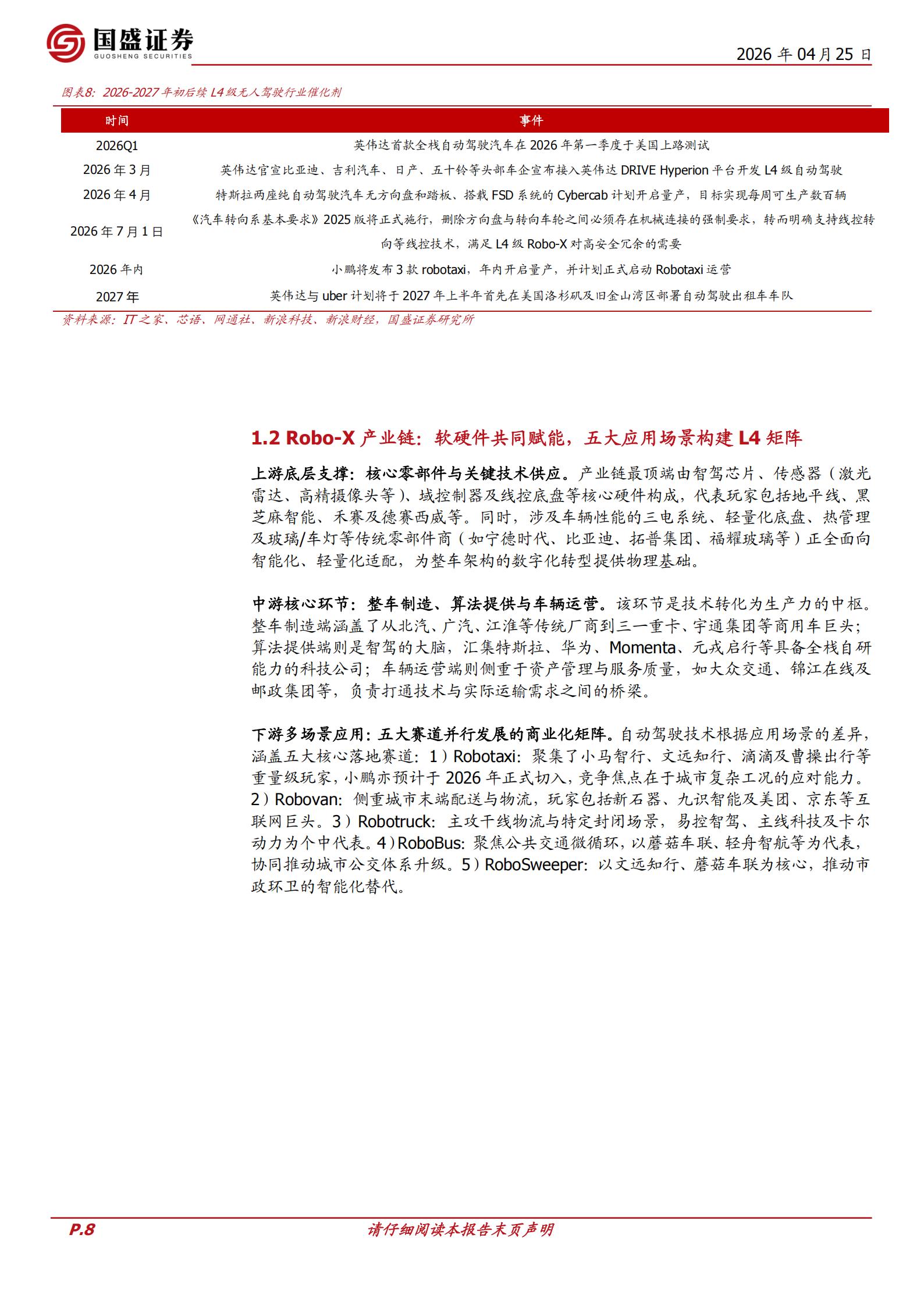 汽车行业Robo_X：2026商业化落地加速，无人化驶向星辰大海,汽车,Robo_X,汽车,Robo_X,第8张