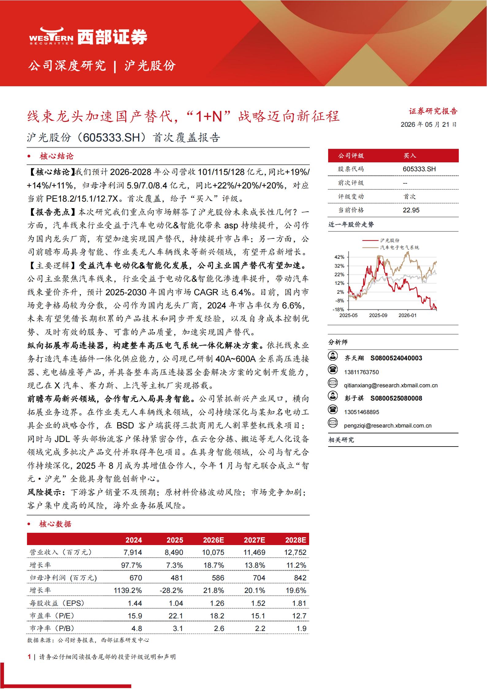 沪光股份-605333-深度报告：线束龙头加速国产替代，“1+N”战略迈向新征程,沪光股份,线束,沪光股份,线束,第1张